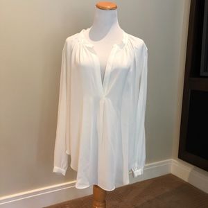 Olivaceous White sheer blouse